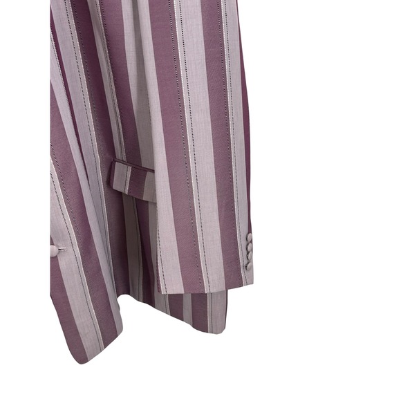 Falcone Men's Purple & Gray Striped Button Front Blazer - Unique Statement Piece - Picture 6 of 9